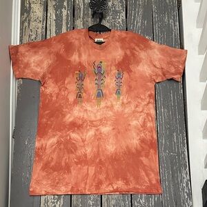 Fred Harvey Vintage-Inspired Tie-Dye Rust Orange Graphic Tee